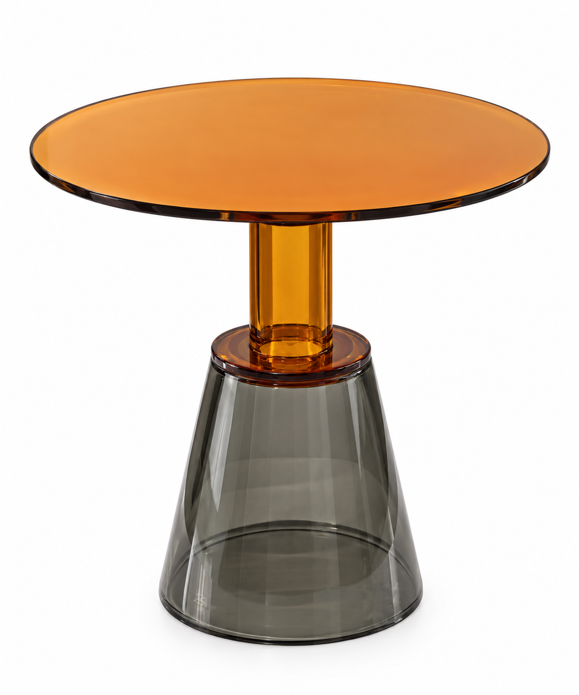 Amber Eclipse Glass Side Table