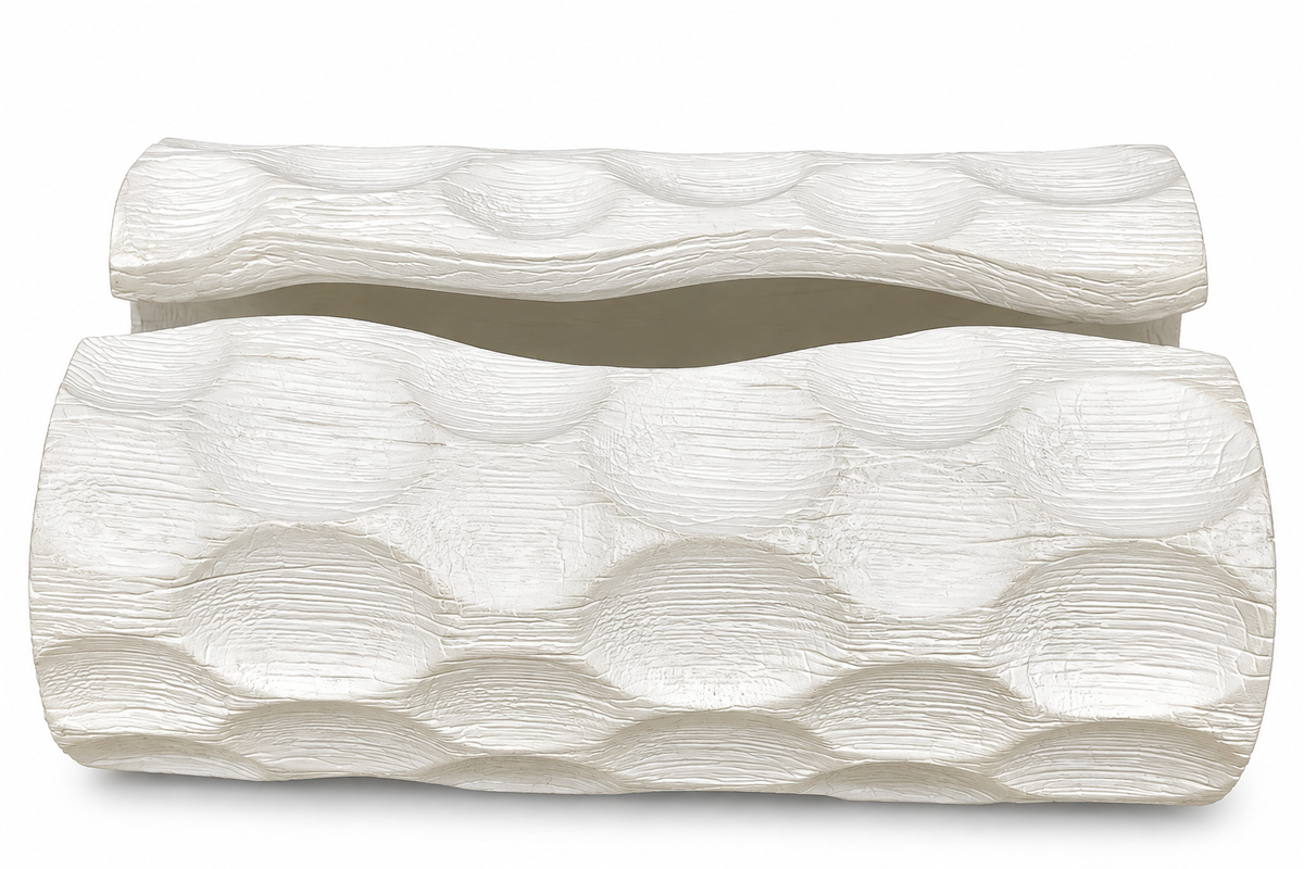 Ivory Wave Textured Tissue Box