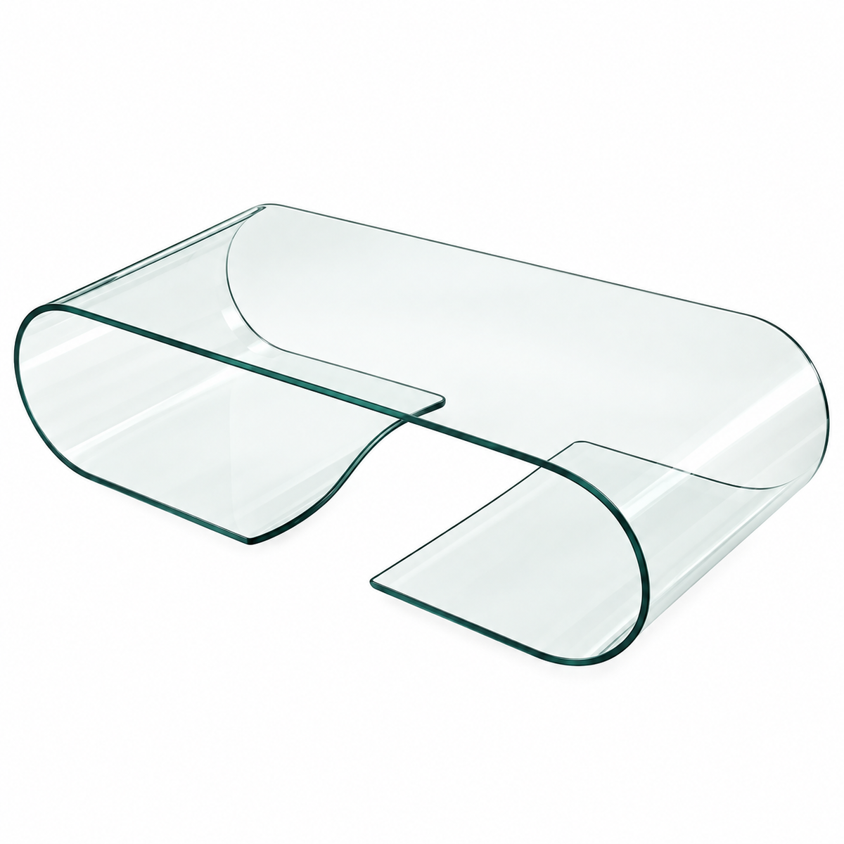 Sleek Curved Glass Coffee Table