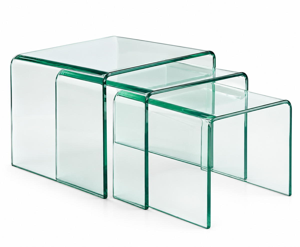 Emerald Glass Nesting Tables
