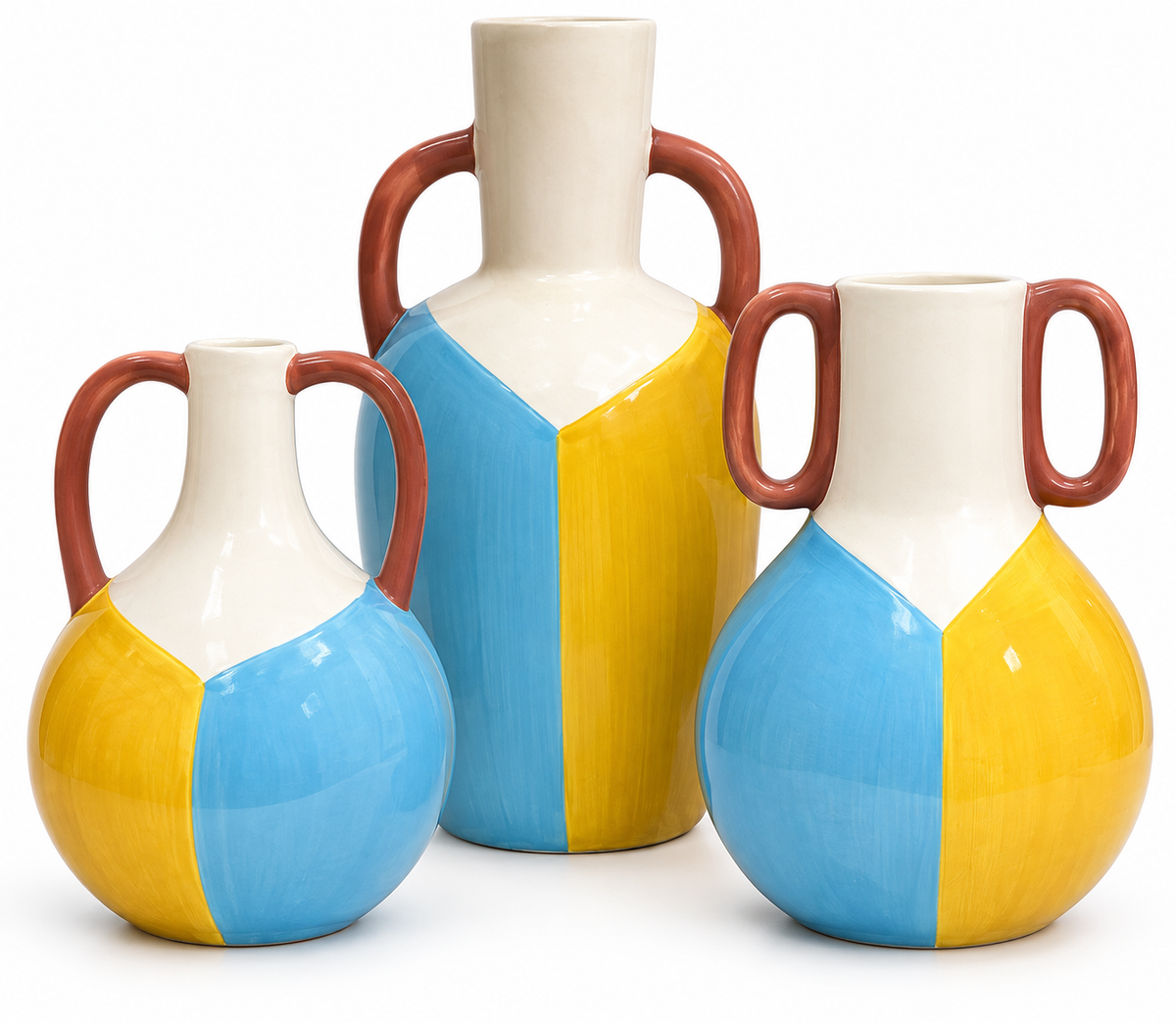 Azure & Gold Harmony Vase Set