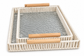 Luna Woven Glass Tray Set RECTANGLE-SET OF 2