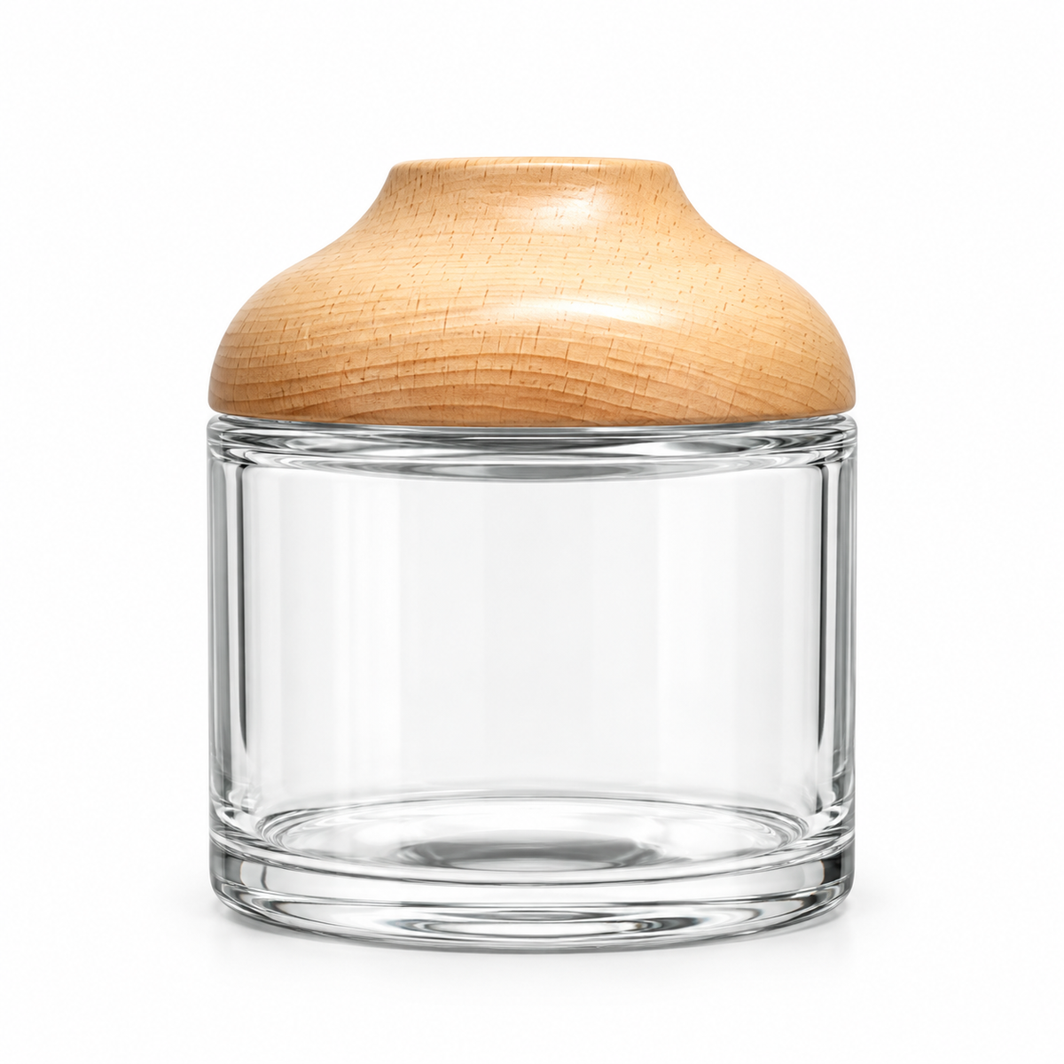 Natural Glass Jar with Wooden Lid