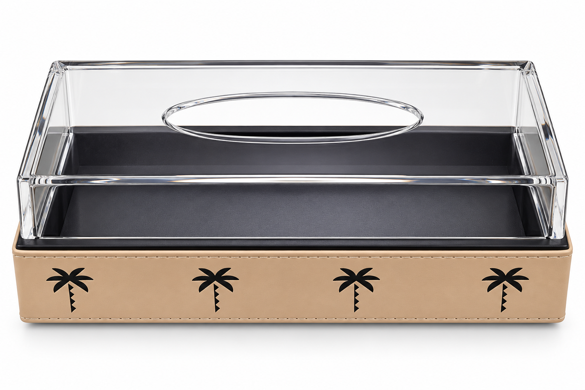 Palm Motif Acrylic Tissue Box