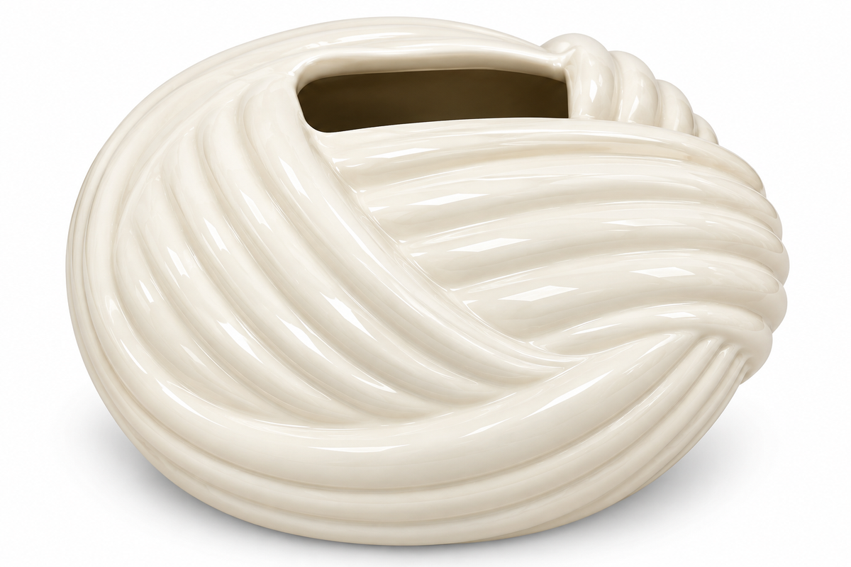 Ivory Seashell Wave Tissue Box