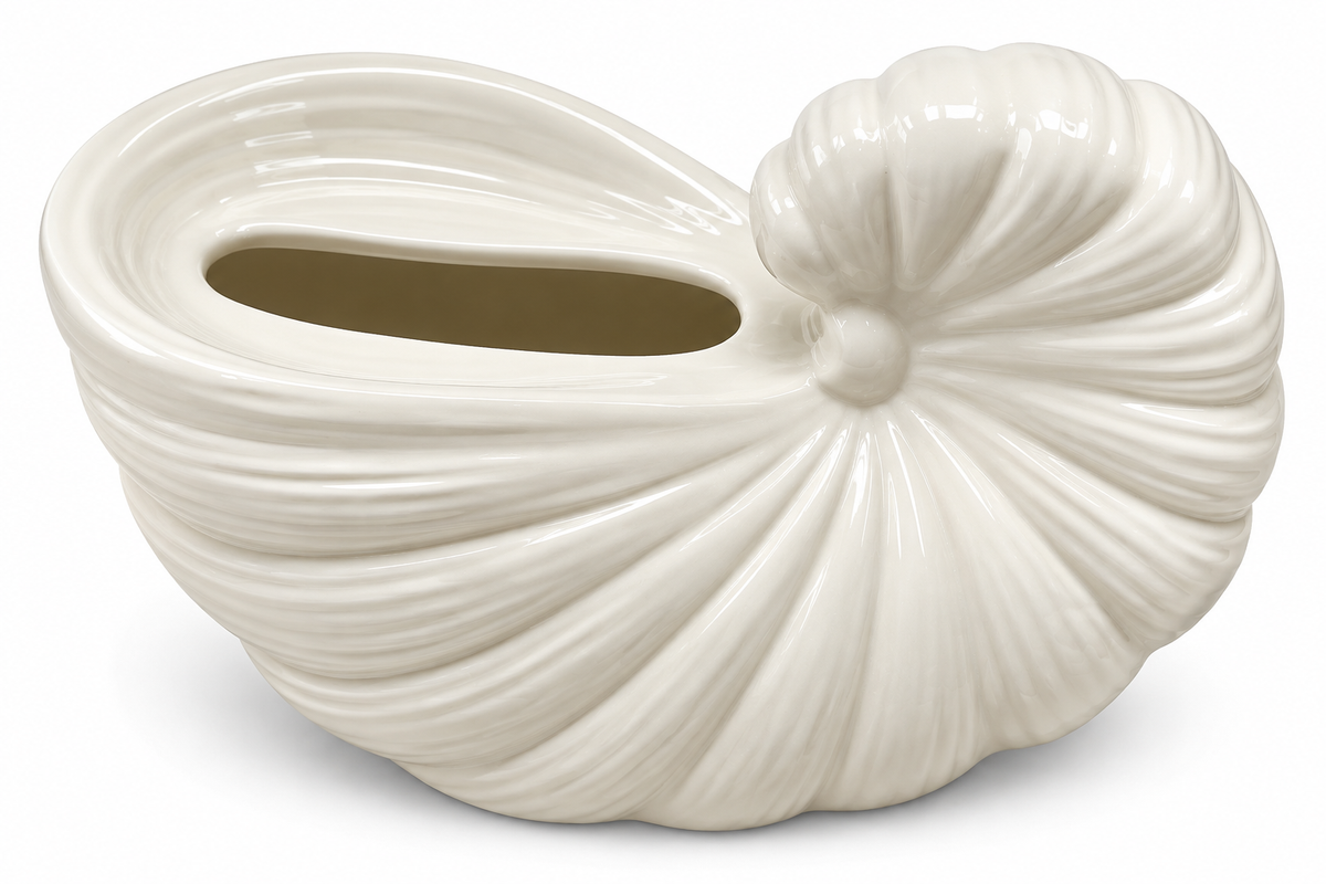 Ivory Seashell Tissue Box