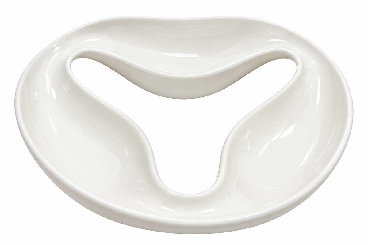 Organic White Sculptural Serving Bowl