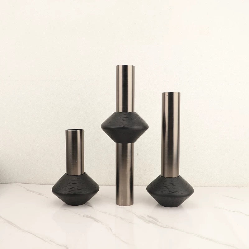 Nordic Metal Vases – Set of 3