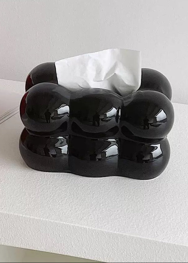 Black bubbly tissue box