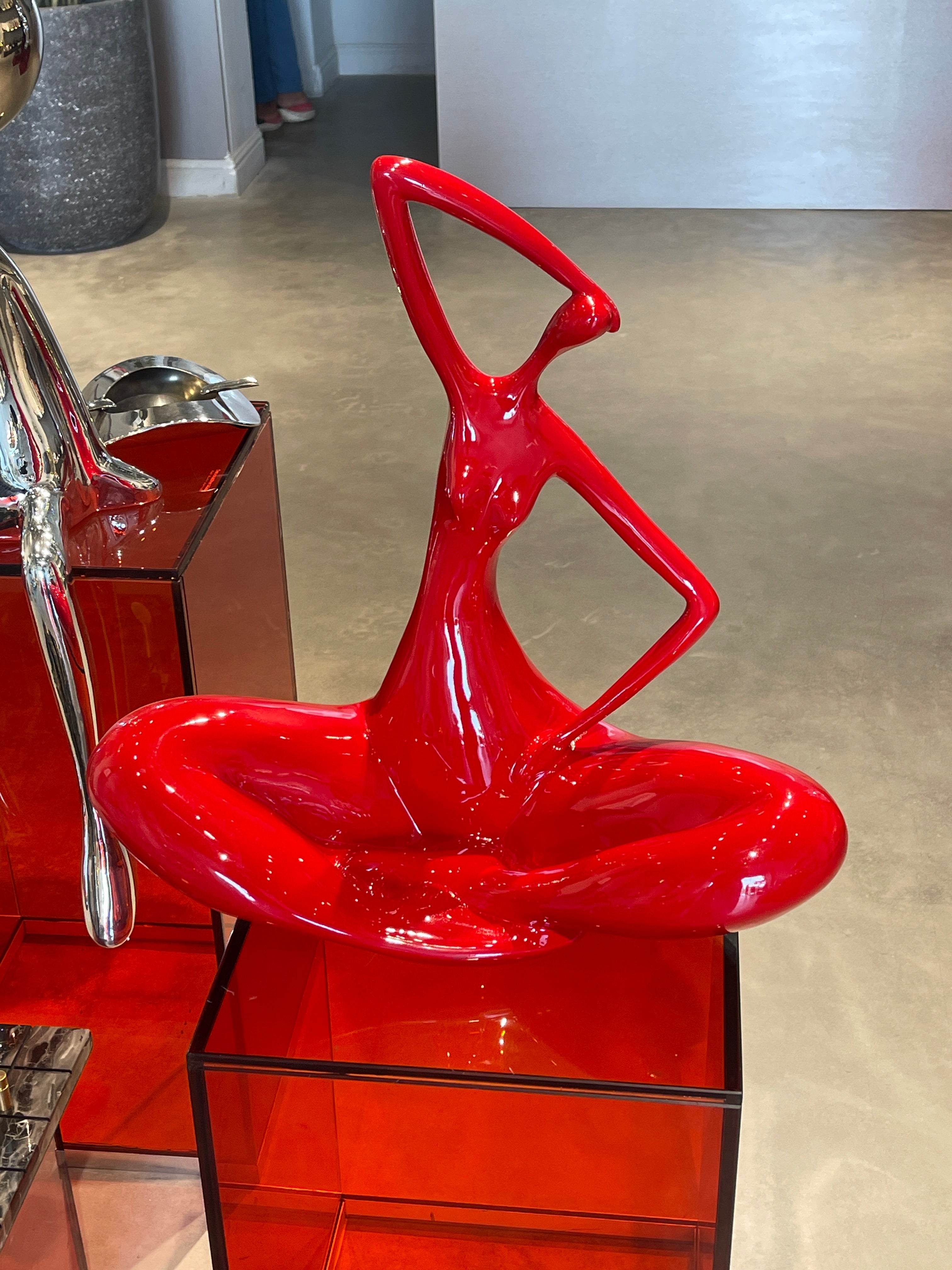 Red girl statue