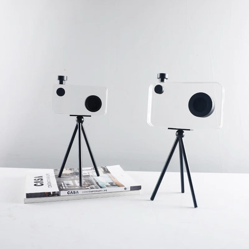 Glass camera decoration