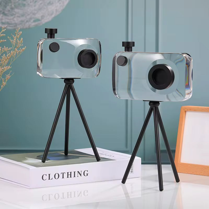 Glass camera decoration