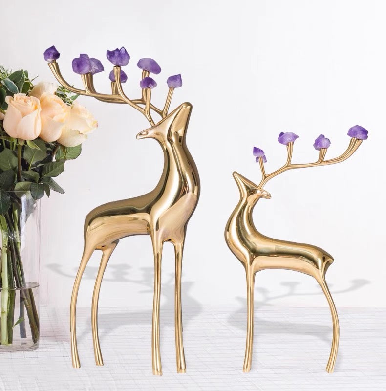 Gold crystal deer set
