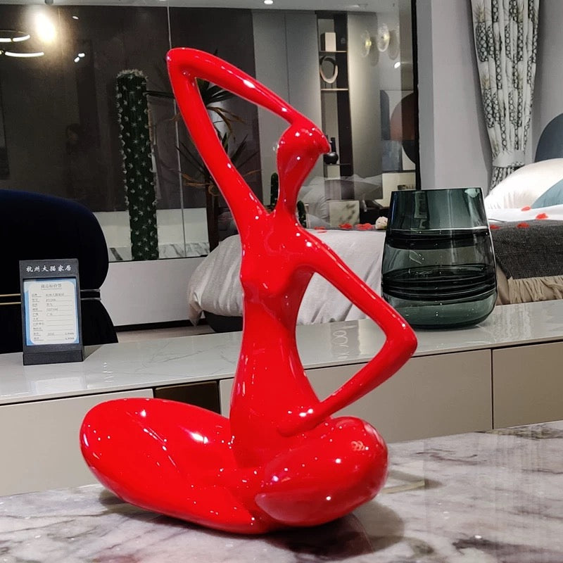 Red girl statue