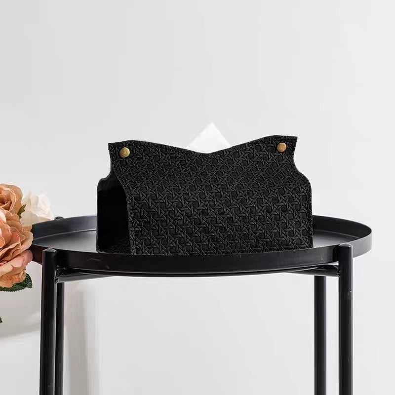 Leather tissue box
