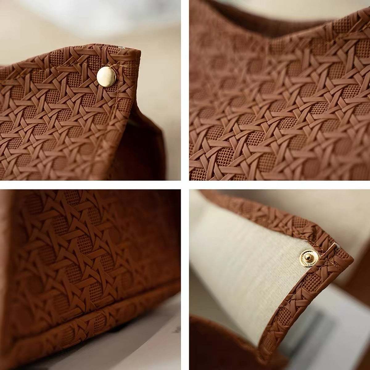 Leather tissue box