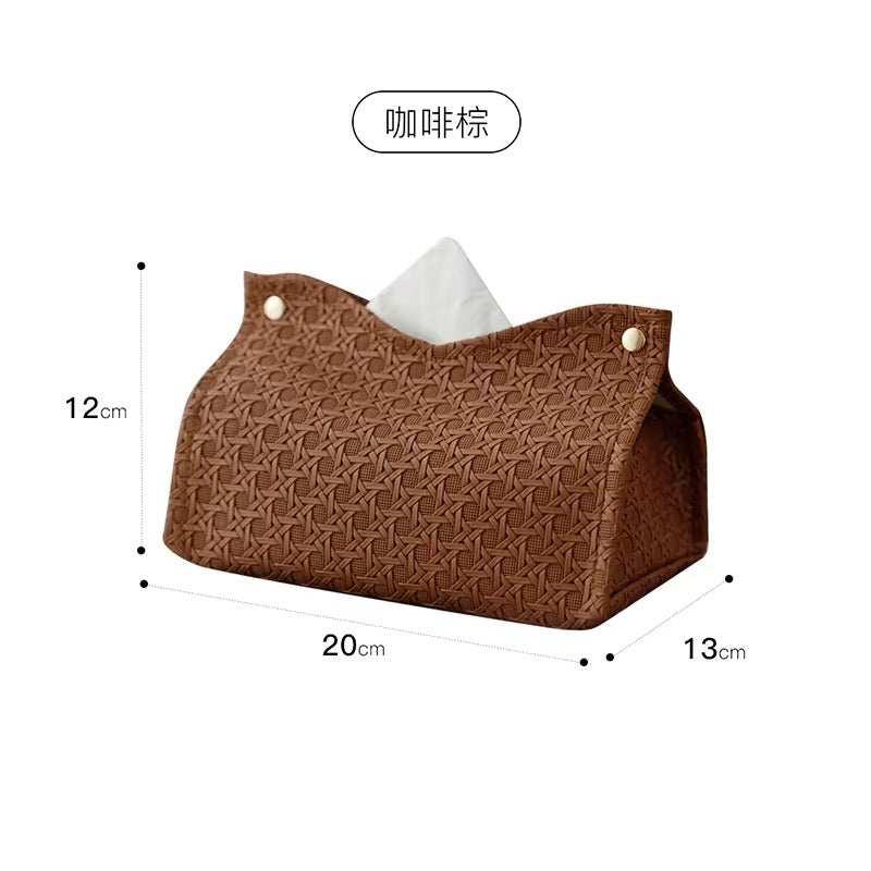 Leather tissue box