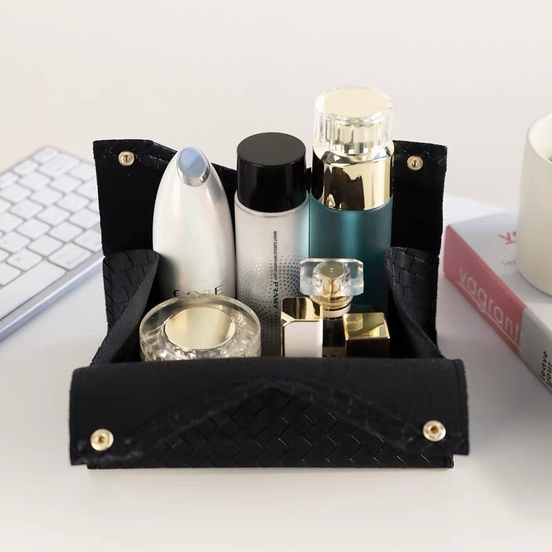 Leather tissue box
