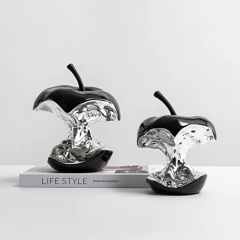 Black and silver apple decore