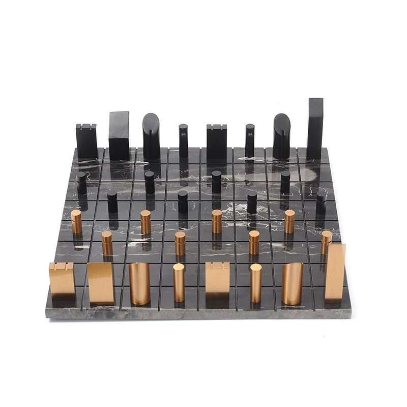 Chess metal and marble