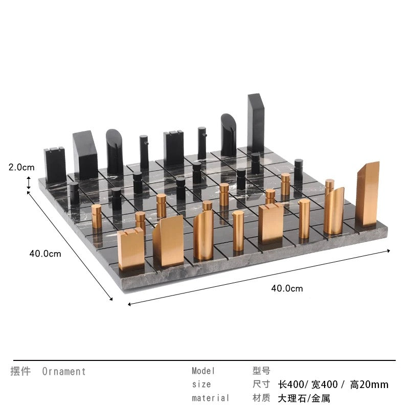 Chess metal and marble