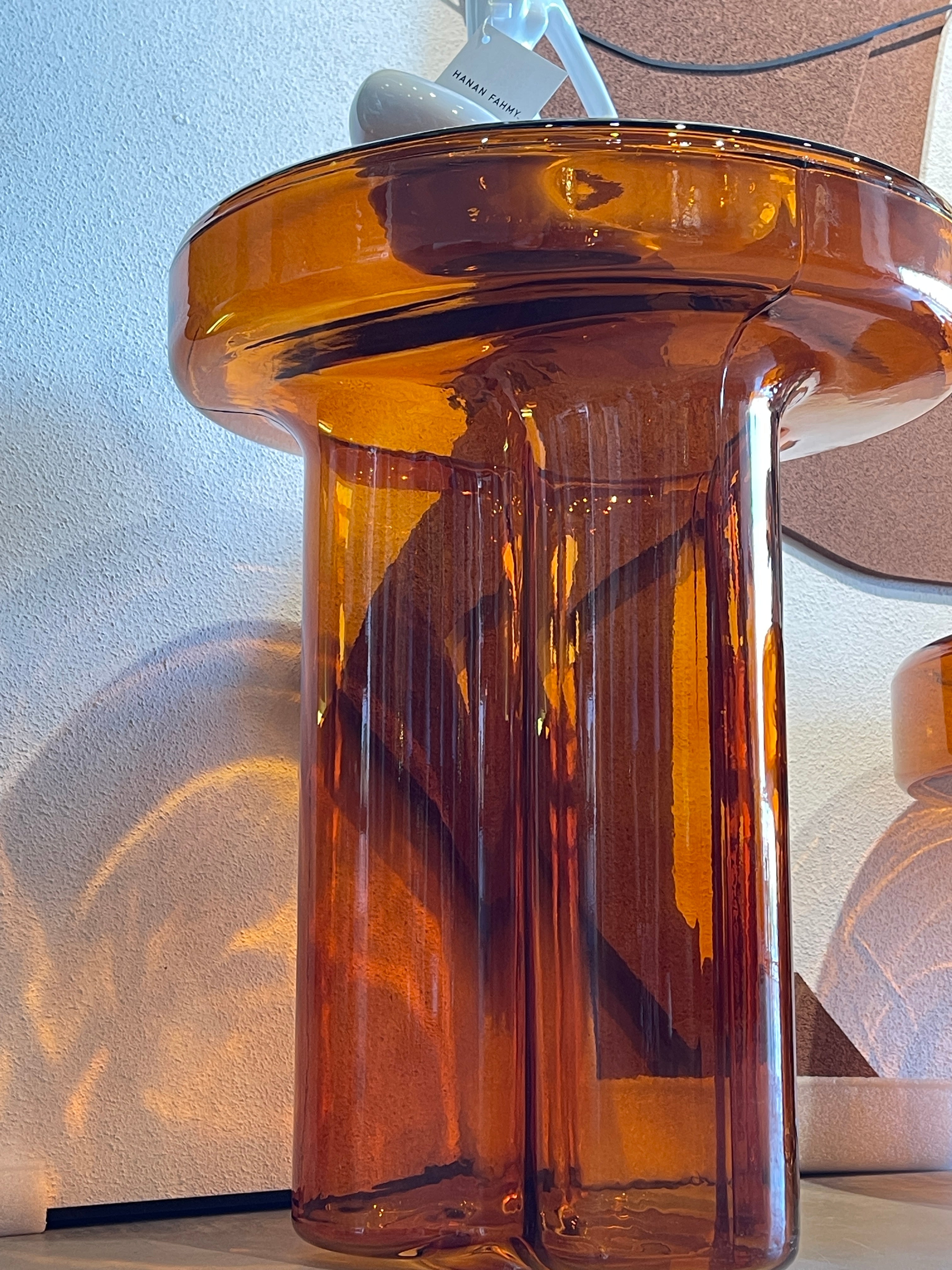 Glass side table
