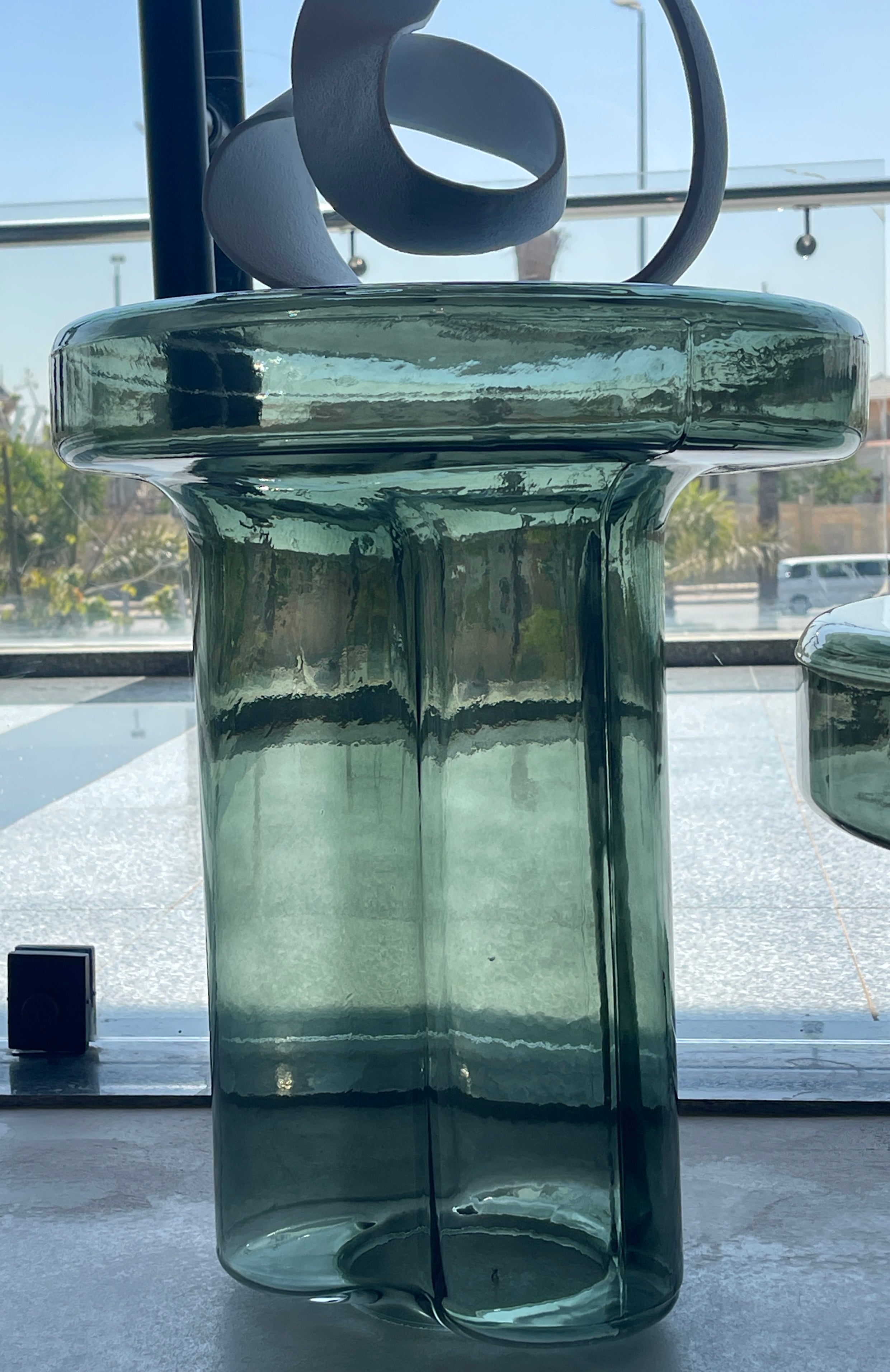 Glass side table