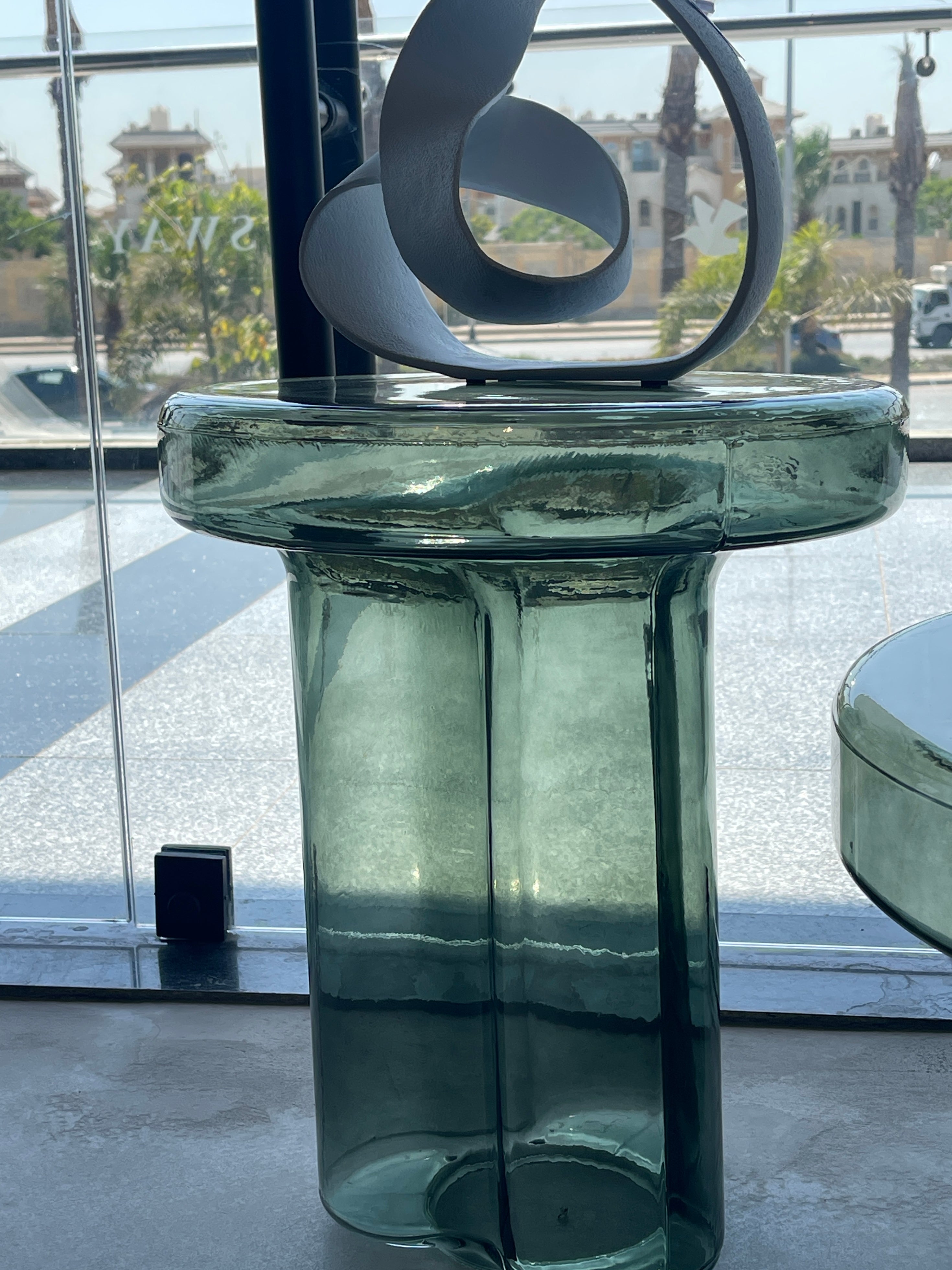 Glass side table