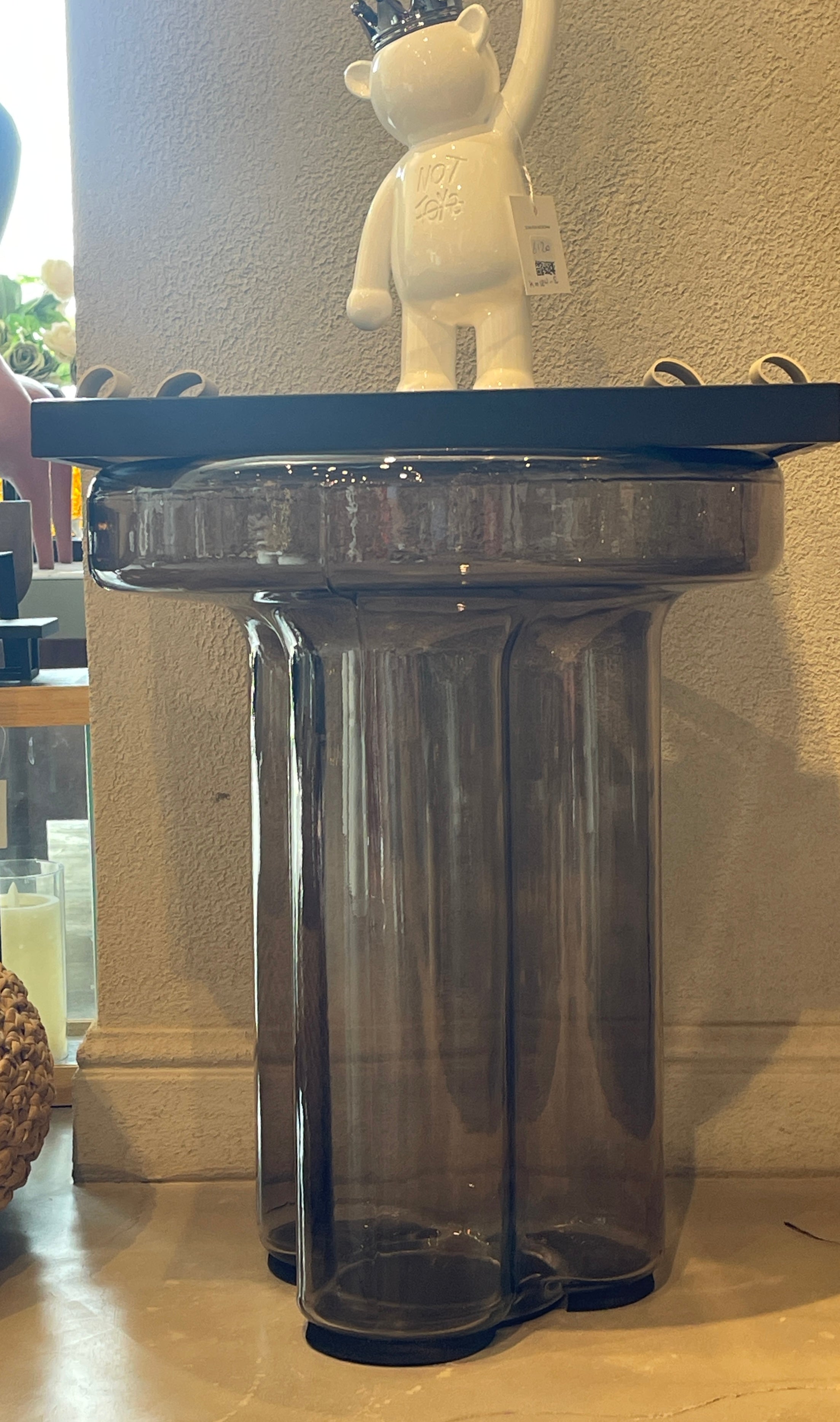 Glass side table