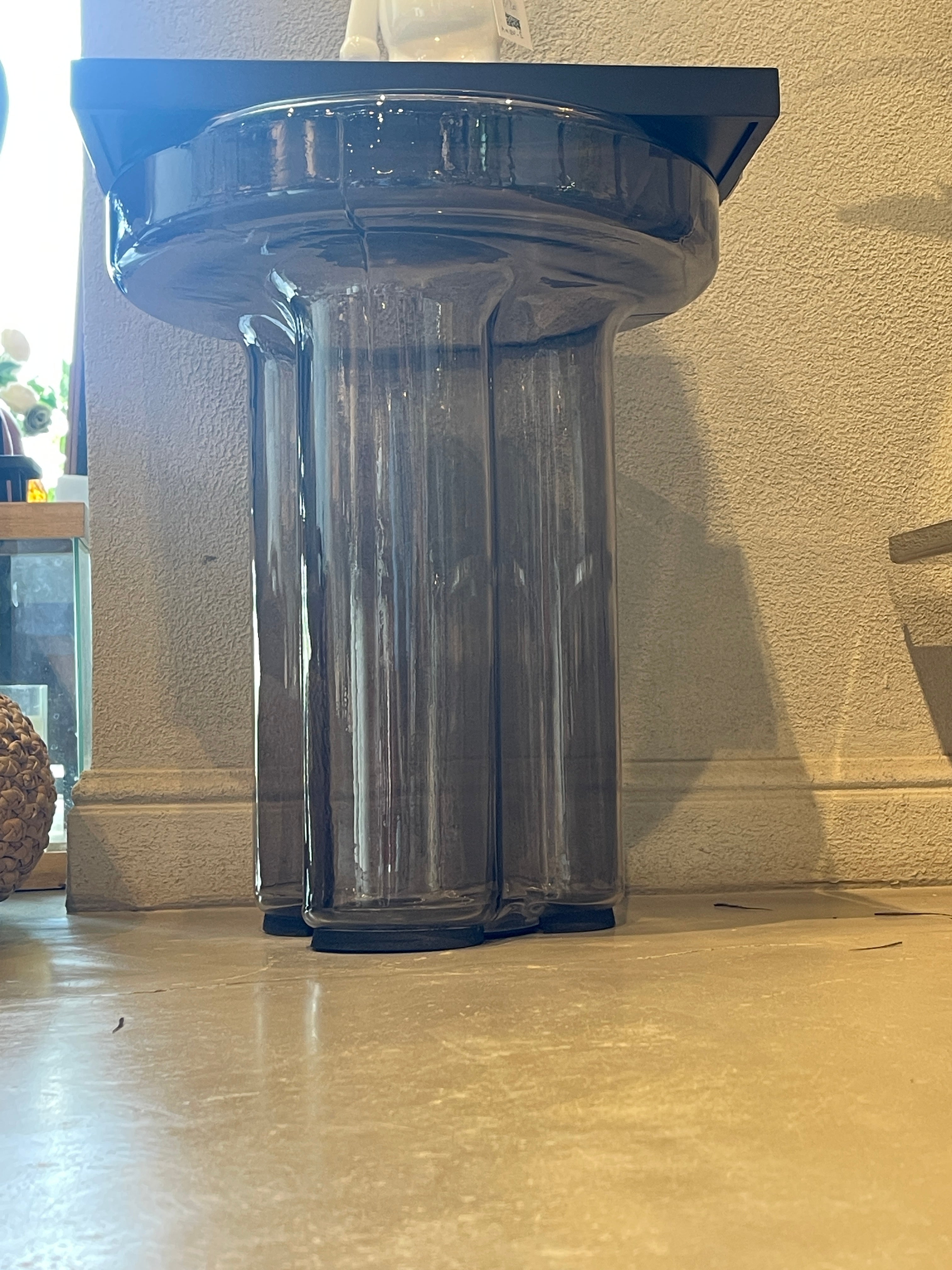 Glass side table