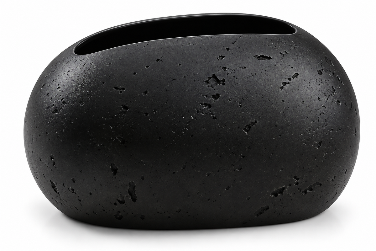 Obsidian Pebble Tissue Box