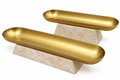 Gold Pill-Shaped Decorative Trays