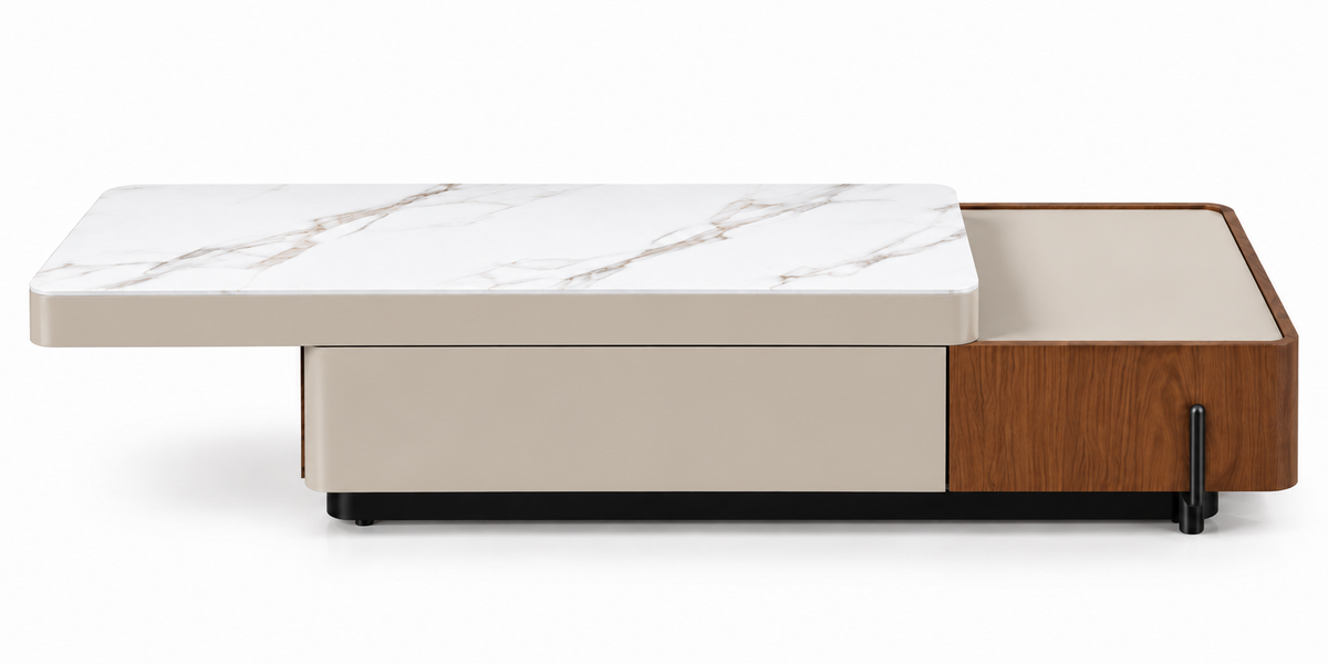 Luna Marble & Walnut TV Console