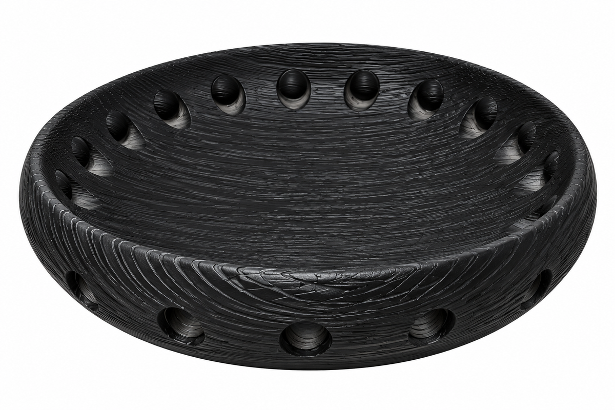 Black Textured Perforated Bowl