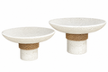 Textured White Pedestal Bowls