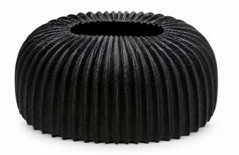 Ribbed Black Sculptural Bowl