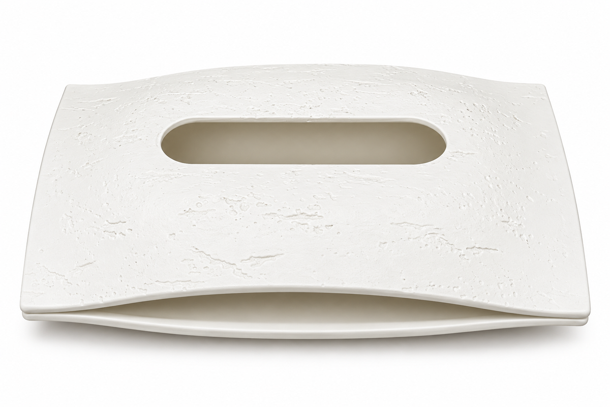 Ivory Wave Textured Tissue Box
