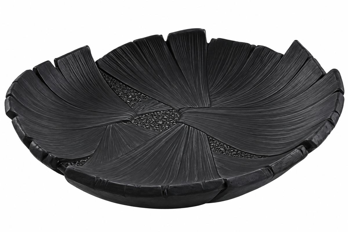 Black Sculptural Leaf Bowl