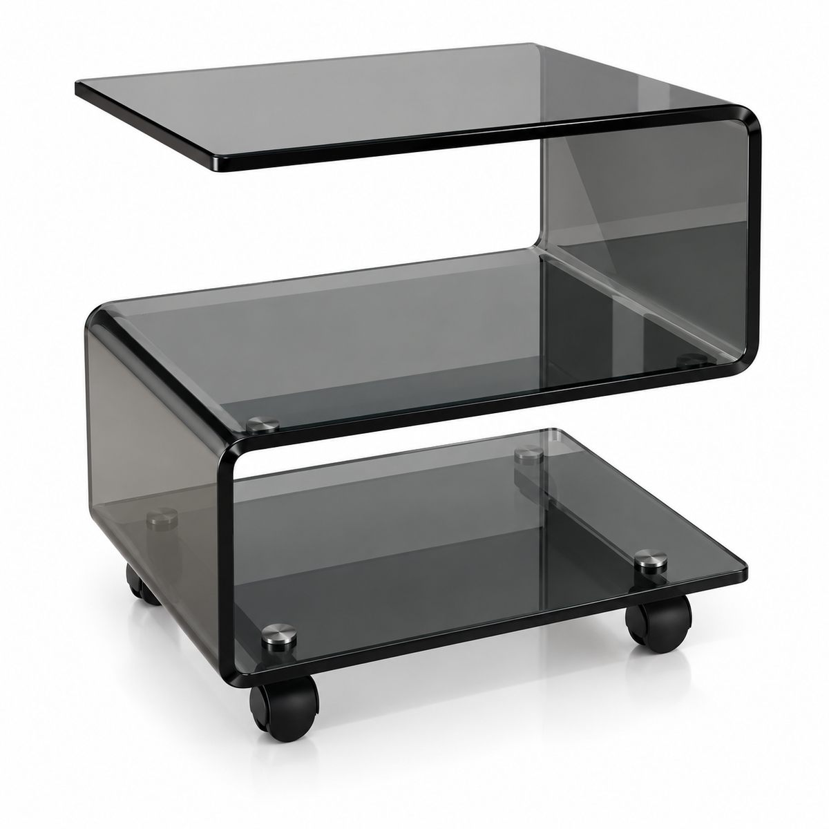 Noir Cascade Rolling Side Table