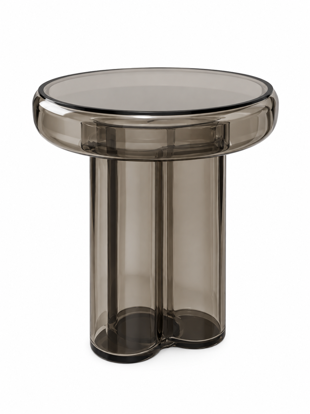 Smoked Glass Sculptural Side Table