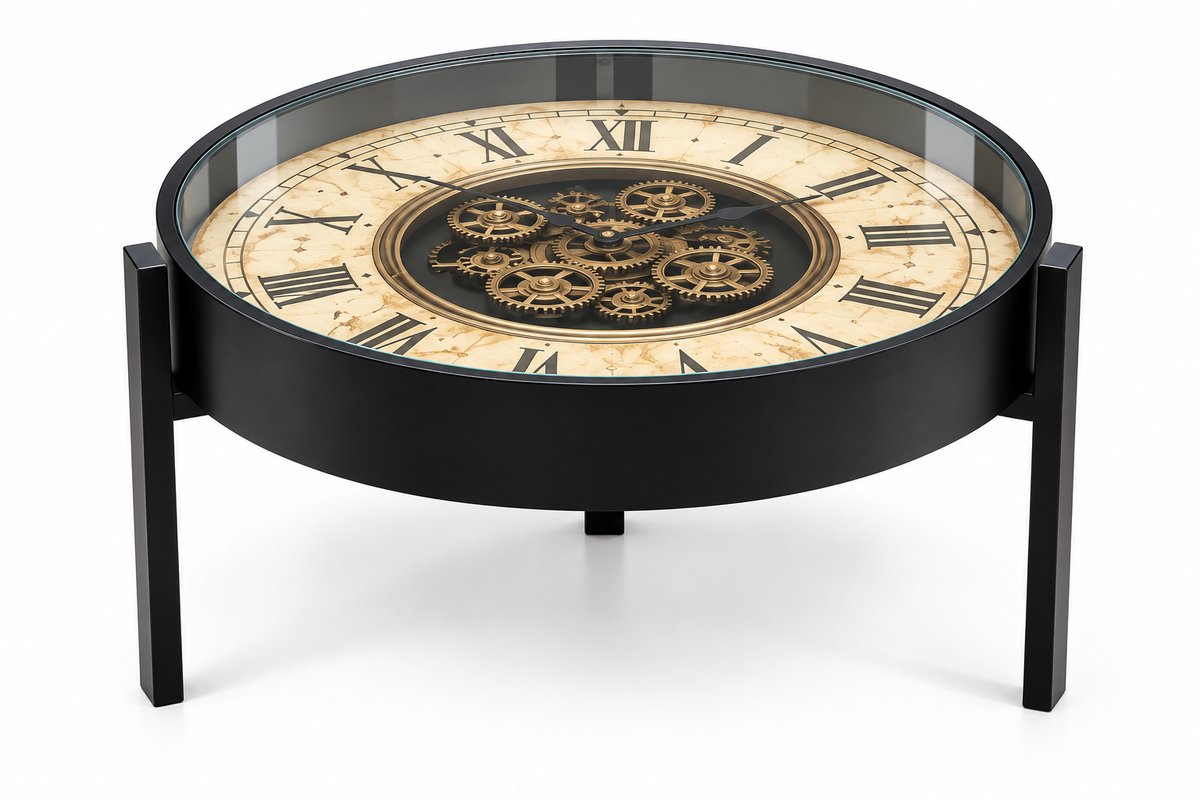 Chronos Industrial Clock Coffee Table